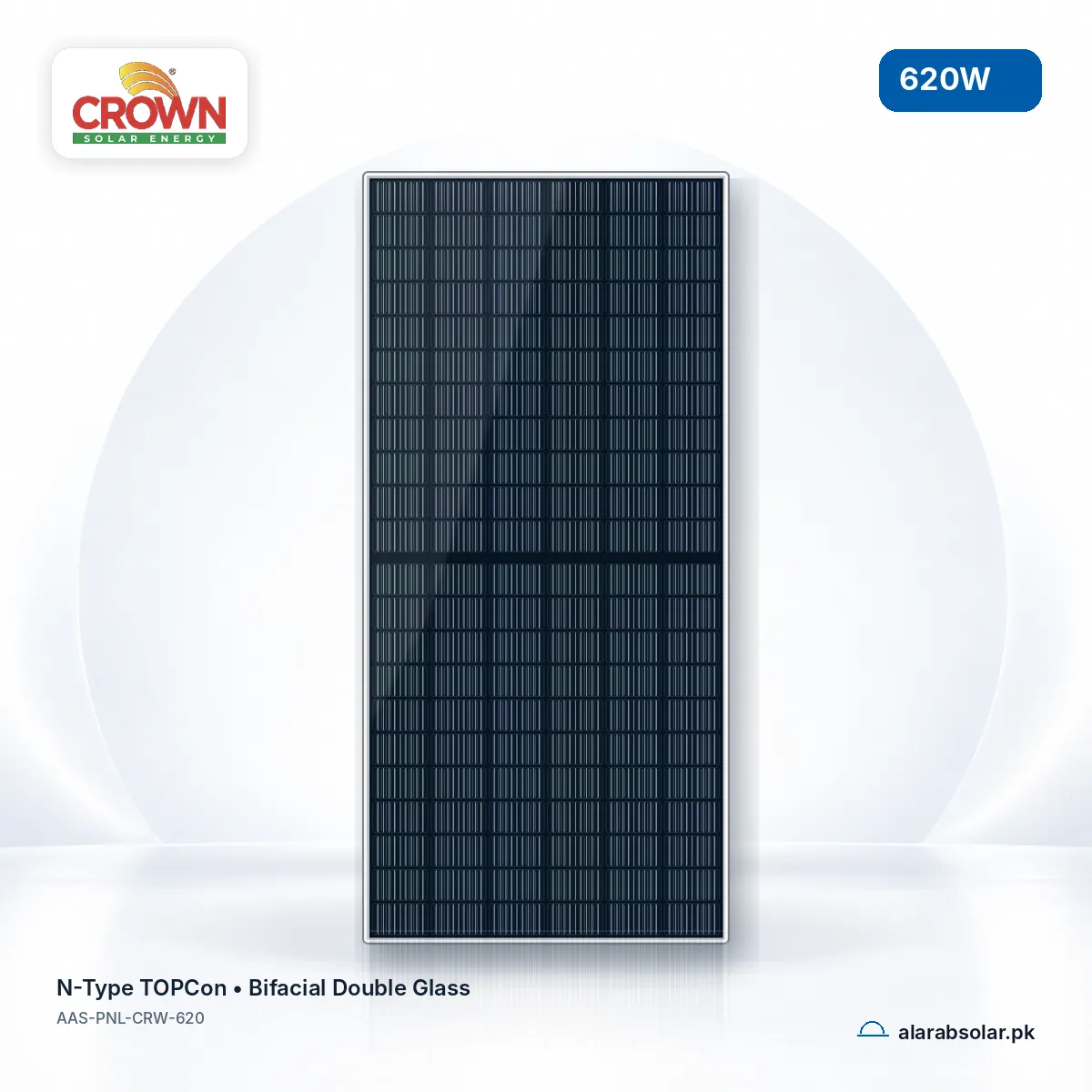 CSE-BF-620W | CROWN 620W N-TYPE BIFACIAL PANEL